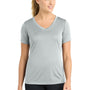 Sport-Tek Womens Competitor Moisture Wicking Short Sleeve V-Neck T-Shirt - Silver Grey