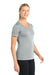 Sport-Tek LST353 Womens Competitor Moisture Wicking Short Sleeve V-Neck T-Shirt Silver Grey Model Side