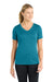 Sport-Tek LST353 Womens Competitor Moisture Wicking Short Sleeve V-Neck T-Shirt Tropic Blue Model Front