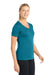 Sport-Tek LST353 Womens Competitor Moisture Wicking Short Sleeve V-Neck T-Shirt Tropic Blue Model Side