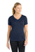 Sport-Tek LST353 Womens Competitor Moisture Wicking Short Sleeve V-Neck T-Shirt True Navy Blue Model Front