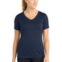 Sport-Tek Womens Competitor Moisture Wicking Short Sleeve V-Neck T-Shirt - True Navy Blue