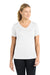 Sport-Tek LST353 Womens Competitor Moisture Wicking Short Sleeve V-Neck T-Shirt White Model Front