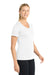 Sport-Tek LST353 Womens Competitor Moisture Wicking Short Sleeve V-Neck T-Shirt White Model Side