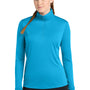 Sport-Tek Womens Competitor Moisture Wicking 1/4 Zip Sweatshirt - Atomic Blue