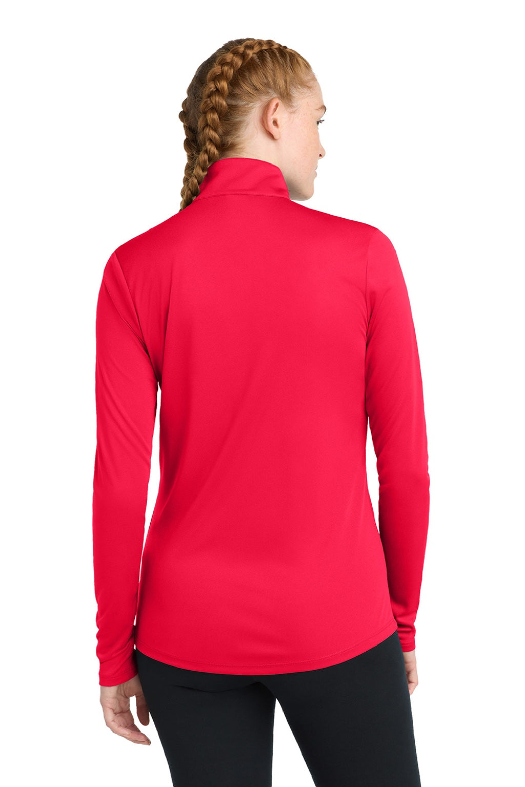 Sport-Tek LST357 Womens Competitor Moisture Wicking 1/4 Zip Sweatshirt True Red Model Back