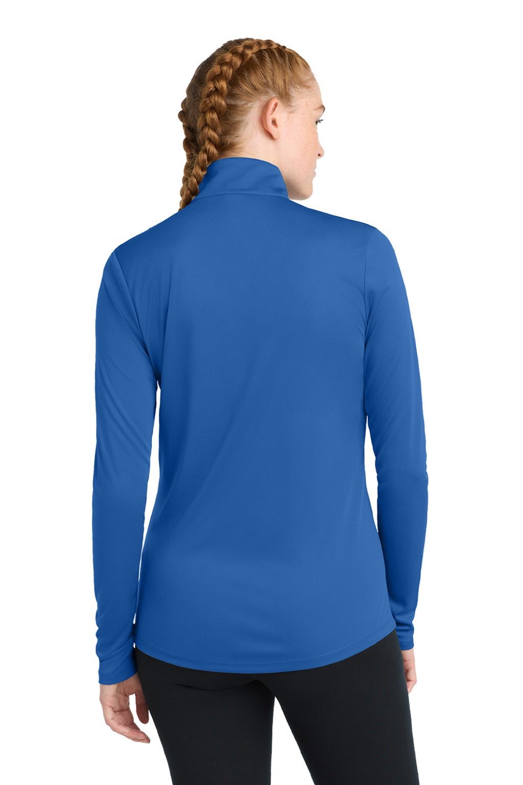 Sport-Tek LST357 Womens Competitor Moisture Wicking 1/4 Zip Sweatshirt True Royal Blue Model Back