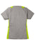 Sport-Tek LST361 Womens Contender Heather Moisture Wicking Short Sleeve V-Neck T-Shirt Heather Vintage Grey/Lime Shock Green Flat Back
