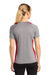 Sport-Tek LST361 Womens Contender Heather Moisture Wicking Short Sleeve V-Neck T-Shirt Heather Vintage Grey/True Red Model Back