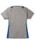 Sport-Tek LST361 Womens Contender Heather Moisture Wicking Short Sleeve V-Neck T-Shirt Heather Vintage Grey/True Royal Blue Flat Back