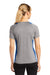 Sport-Tek LST361 Womens Contender Heather Moisture Wicking Short Sleeve V-Neck T-Shirt Heather Vintage Grey/True Royal Blue Model Back