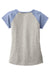 Sport-Tek LST362 Womens Contender Heather Moisture Wicking Short Sleeve Wide Neck T-Shirt Heather Vintage Grey/Heather True Navy Blue Flat Back