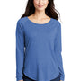 Sport-Tek Womens Moisture Wicking Long Sleeve Scoop Neck T-Shirt - Heather True Royal Blue - Closeout