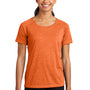 Sport-Tek Womens Moisture Wicking Short Sleeve Scoop Neck T-Shirt - Heather Deep Orange - Closeout