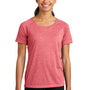 Sport-Tek Womens Moisture Wicking Short Sleeve Scoop Neck T-Shirt - Heather True Red - Closeout