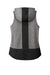 Sport-Tek LST410 Womens Draft Moisture Wicking Hooded Tank Top Hoodie Heather Dark Grey/Black Flat Back