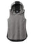 Sport-Tek LST410 Womens Draft Moisture Wicking Hooded Tank Top Hoodie Heather Dark Grey/Black Flat Front
