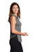 Sport-Tek LST410 Womens Draft Moisture Wicking Hooded Tank Top Hoodie Heather Dark Grey/Black Model Side