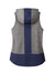 Sport-Tek LST410 Womens Draft Moisture Wicking Hooded Tank Top Hoodie Heather Dark Grey/True Navy Blue Flat Back