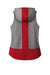 Sport-Tek LST410 Womens Draft Moisture Wicking Hooded Tank Top Hoodie Heather Dark Grey/True Red Flat Back