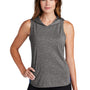 Sport-Tek Womens Draft Moisture Wicking Hooded Tank Top Hoodie - Heather Dark Grey/True Royal Blue