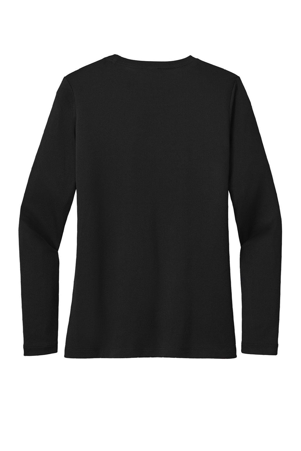 Sport-Tek LST420LS Womens Posi-UV Pro Moisture Wicking Long Sleeve Crewneck T-Shirt Black Flat Back