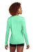 Sport-Tek LST420LS Womens Posi-UV Pro Moisture Wicking Long Sleeve Crewneck T-Shirt Bright Seafoam Green Model Back