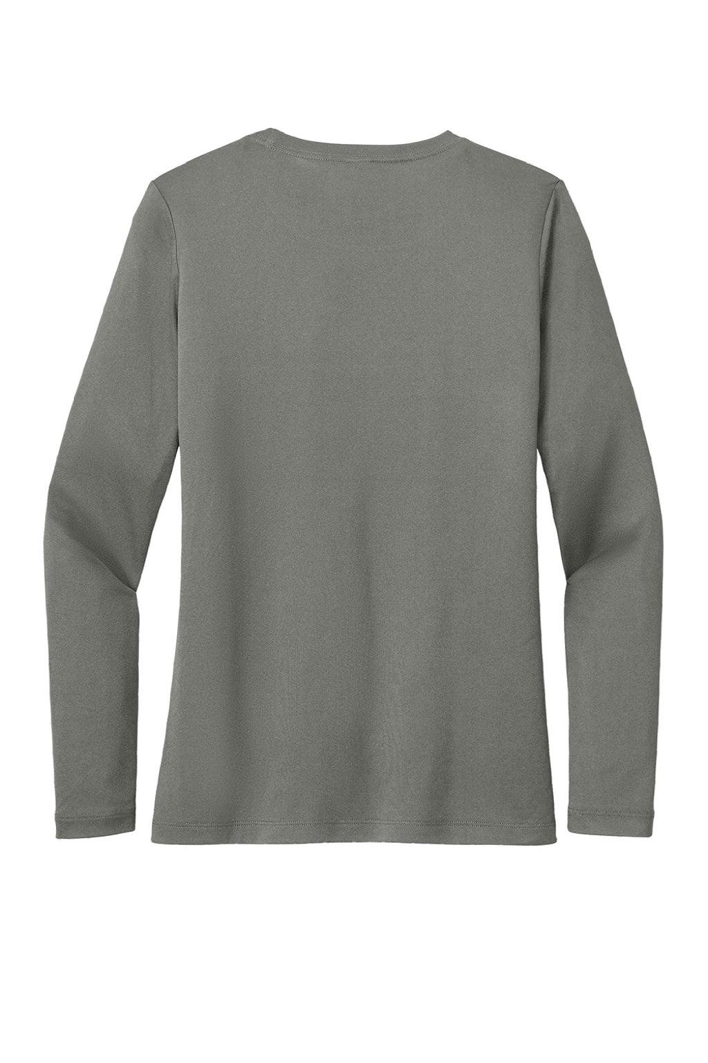 Sport-Tek LST420LS Womens Posi-UV Pro Moisture Wicking Long Sleeve Crewneck T-Shirt Dark Smoke Grey Flat Back