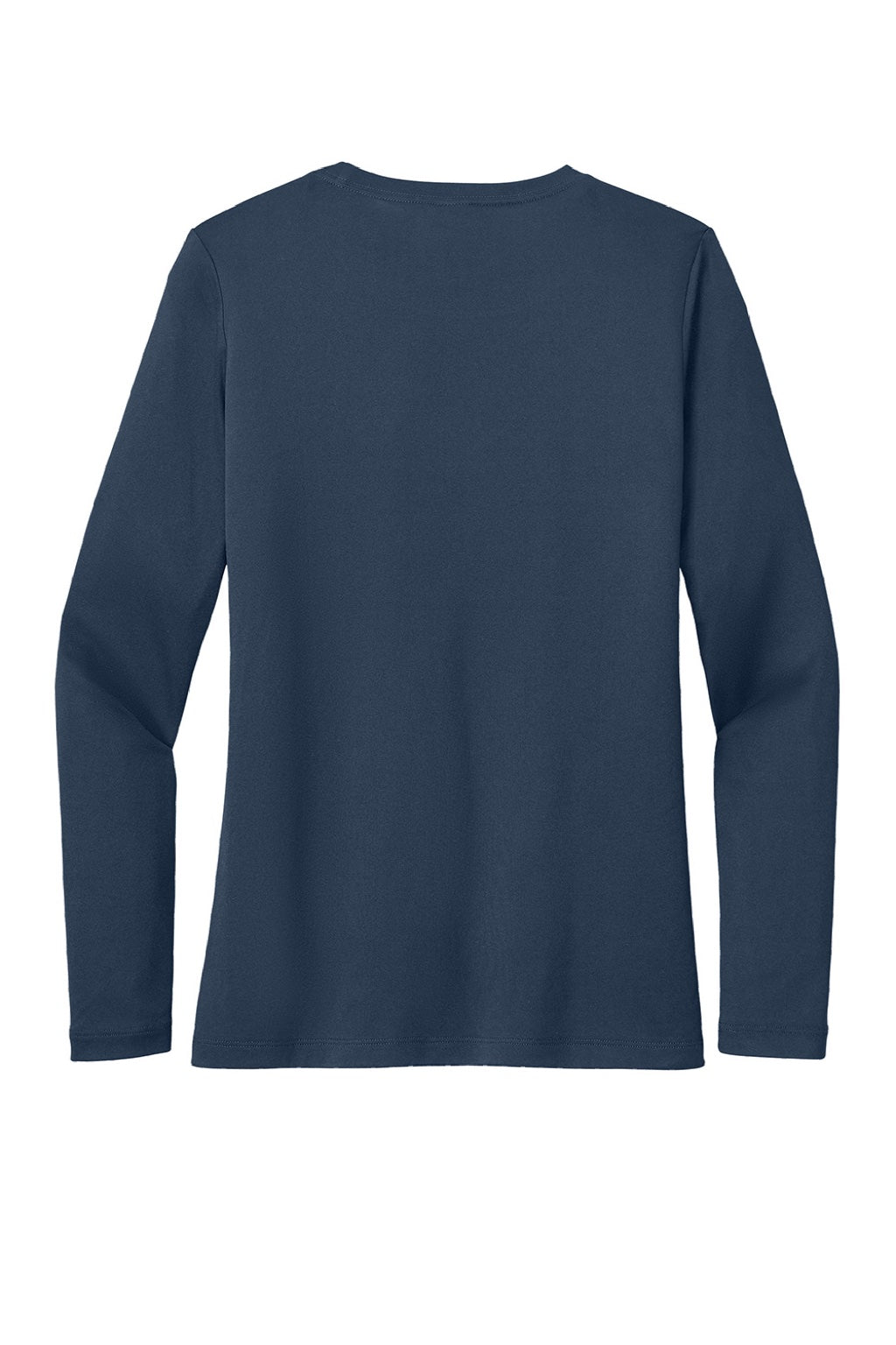 Sport-Tek LST420LS Womens Posi-UV Pro Moisture Wicking Long Sleeve Crewneck T-Shirt True Navy Blue Flat Back