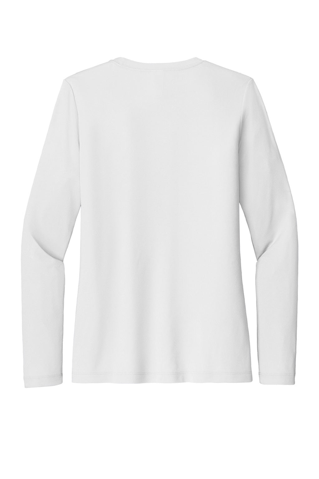 Sport-Tek LST420LS Womens Posi-UV Pro Moisture Wicking Long Sleeve Crewneck T-Shirt White Flat Back