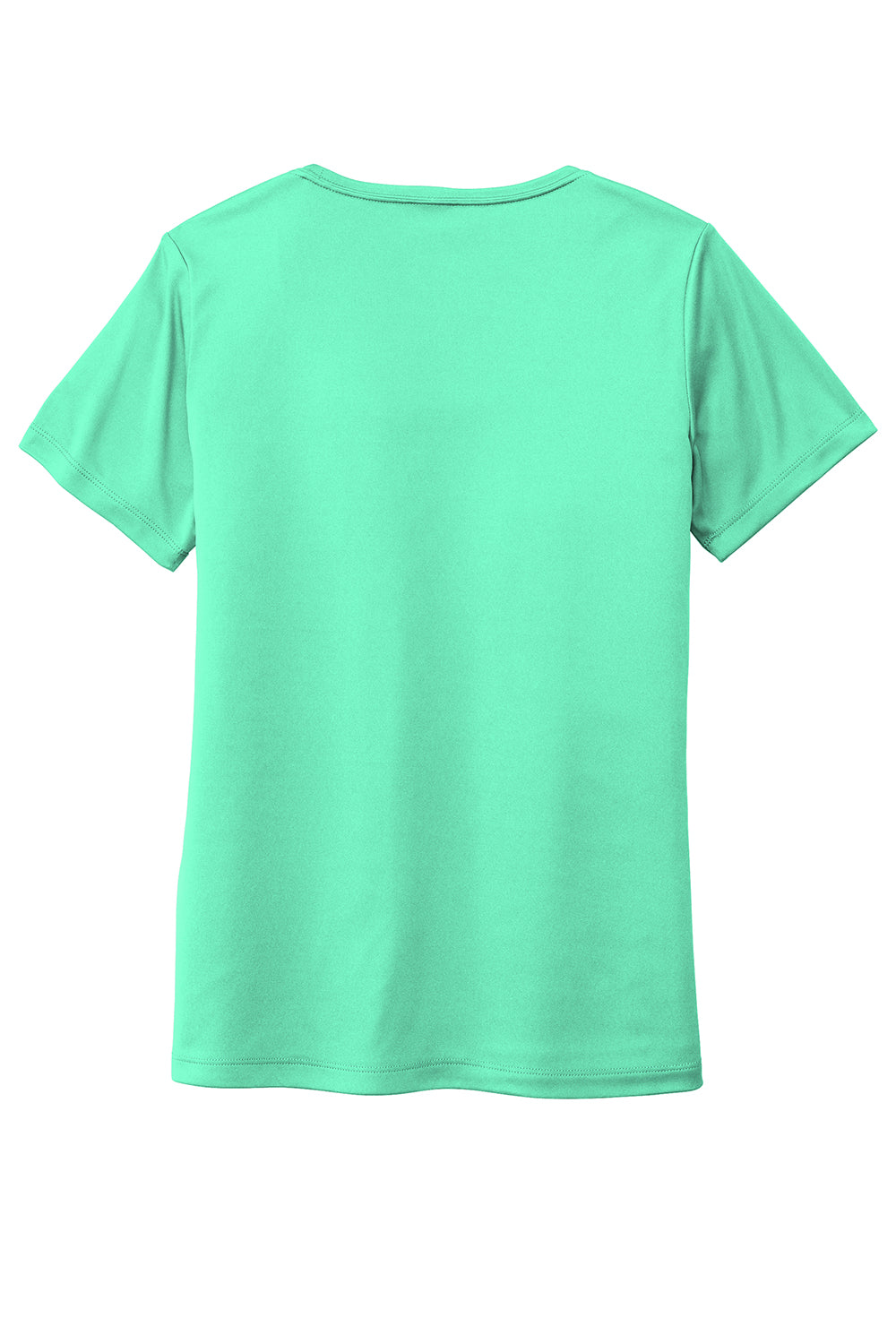 Sport-Tek LST420 Womens Moisture Wicking Short Sleeve Scoop Neck T-Shirt Bright Seafoam Green Flat Back