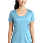 Sport-Tek Womens Moisture Wicking Short Sleeve Scoop Neck T-Shirt - Light Blue - Closeout