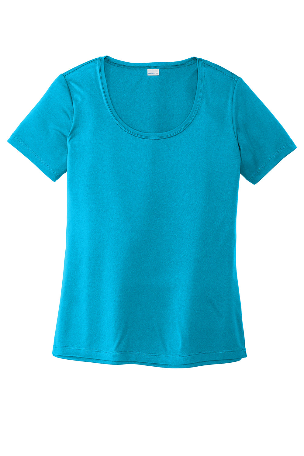 Sport-Tek LST420 Womens Moisture Wicking Short Sleeve Scoop Neck T-Shirt Sapphire Blue Flat Front