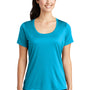 Sport-Tek Womens Moisture Wicking Short Sleeve Scoop Neck T-Shirt - Sapphire Blue - Closeout