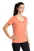 Sport-Tek LST420 Womens Moisture Wicking Short Sleeve Scoop Neck T-Shirt Soft Coral Orange Model 3q
