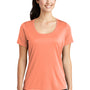 Sport-Tek Womens Moisture Wicking Short Sleeve Scoop Neck T-Shirt - Soft Coral Orange - Closeout
