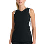 Sport-Tek Womens Club Moisture Wicking V-Neck Tank Top - Black/White