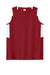 Sport-Tek LST441 Womens Club Moisture Wicking V-Neck Tank Top Deep Red/White Flat Front