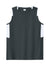 Sport-Tek LST441 Womens Club Moisture Wicking V-Neck Tank Top Iron Grey/White Flat Front