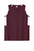Sport-Tek LST441 Womens Club Moisture Wicking V-Neck Tank Top Maroon/White Flat Front