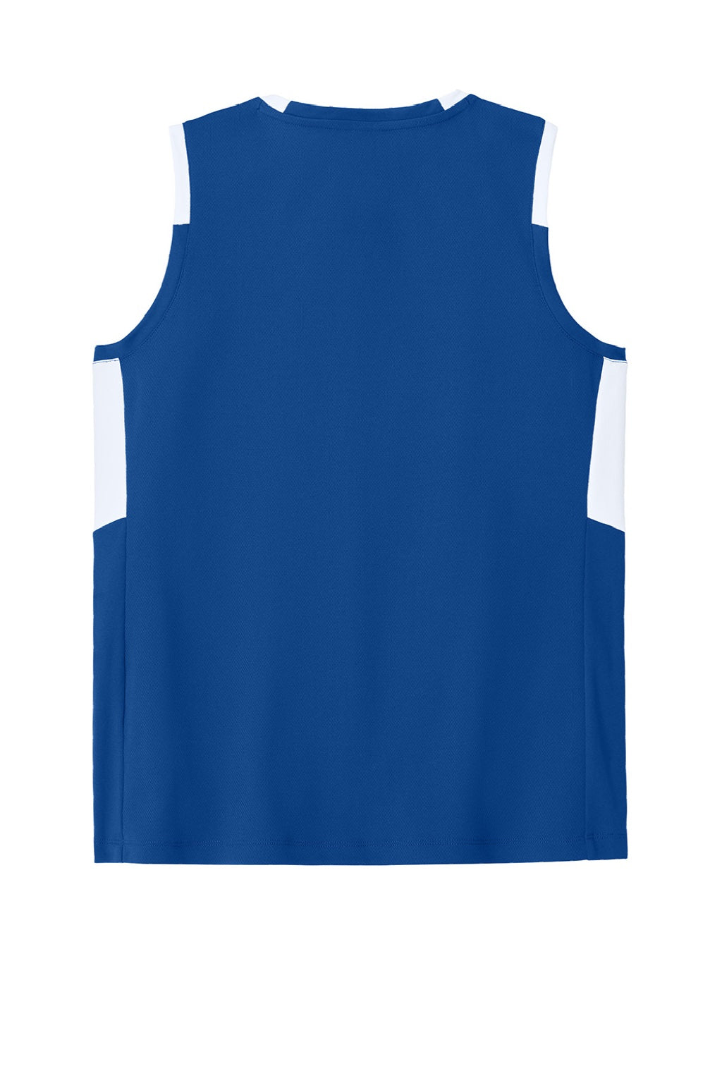 Sport-Tek LST441 Womens Club Moisture Wicking V-Neck Tank Top True Royal Blue/White Flat Back