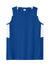 Sport-Tek LST441 Womens Club Moisture Wicking V-Neck Tank Top True Royal Blue/White Flat Front