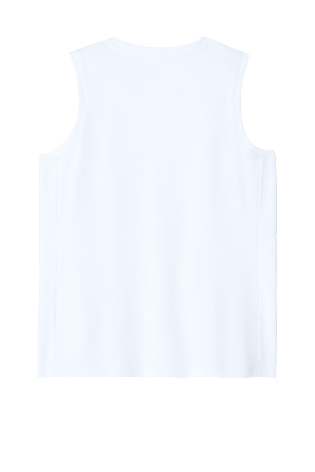 Sport-Tek LST441 Womens Club Moisture Wicking V-Neck Tank Top White/White Flat Back