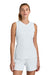 Sport-Tek LST441 Womens Club Moisture Wicking V-Neck Tank Top White/White Model Front