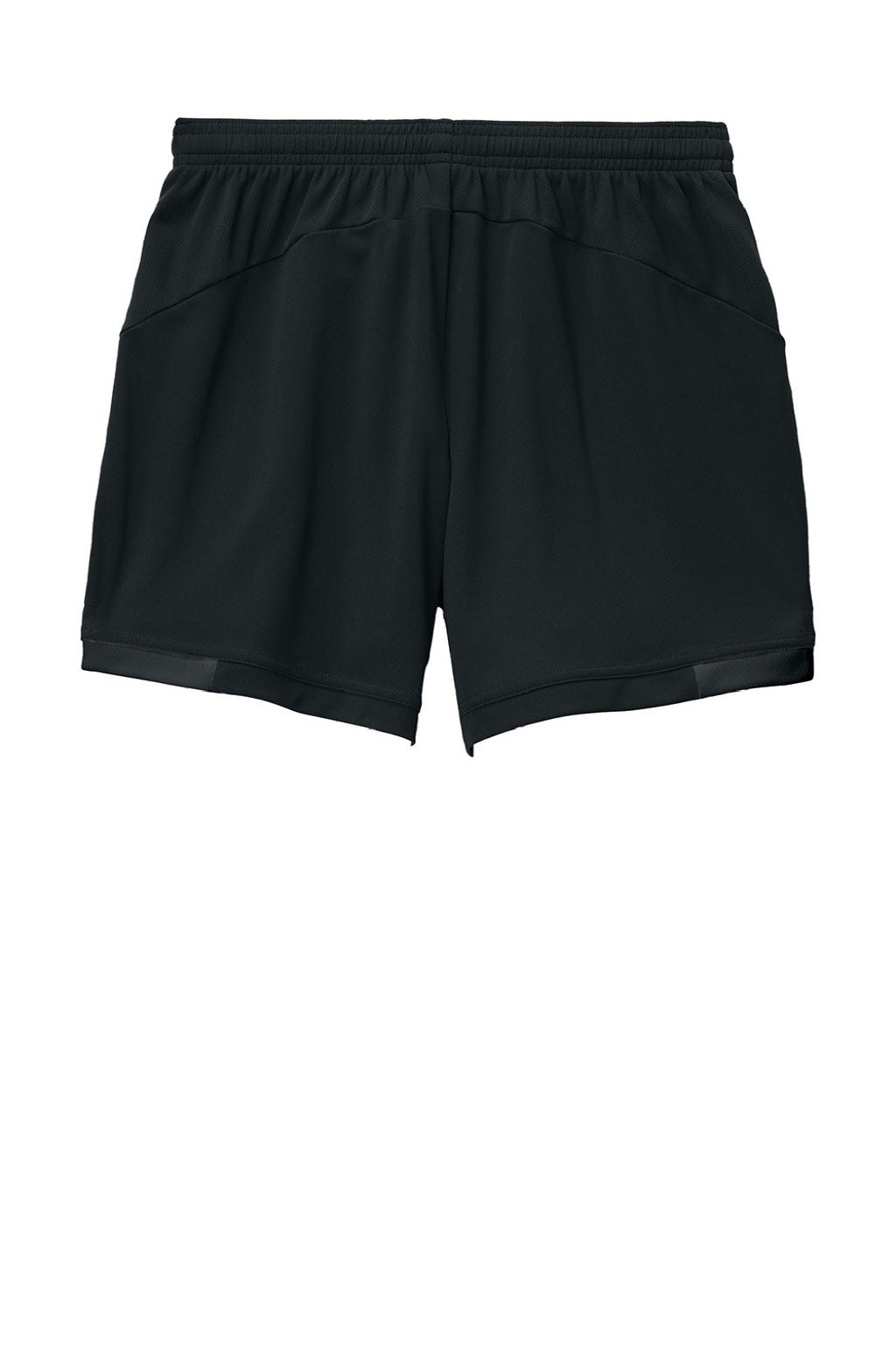 Sport-Tek LST442 Womens Club Moisture Wicking Shorts Black/Black Flat Back