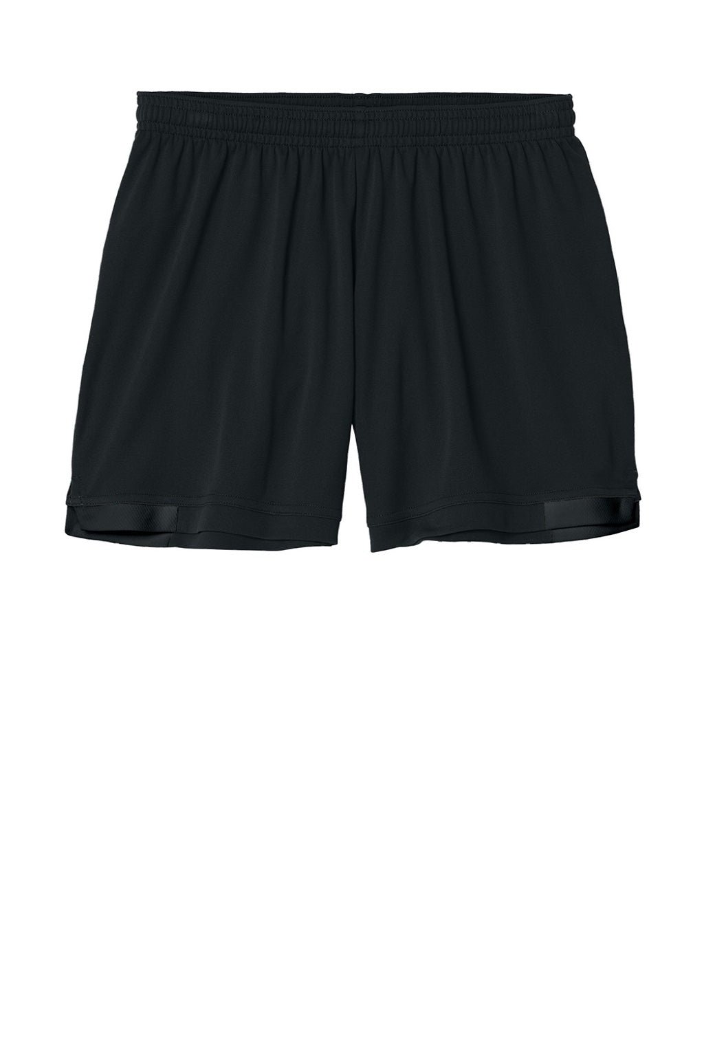 Sport-Tek LST442 Womens Club Moisture Wicking Shorts Black/Black Flat Front