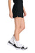 Sport-Tek LST442 Womens Club Moisture Wicking Shorts Black/Black Model Side