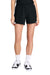Sport-Tek LST442 Womens Club Moisture Wicking Shorts Black/White Model Front