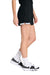Sport-Tek LST442 Womens Club Moisture Wicking Shorts Black/White Model Side