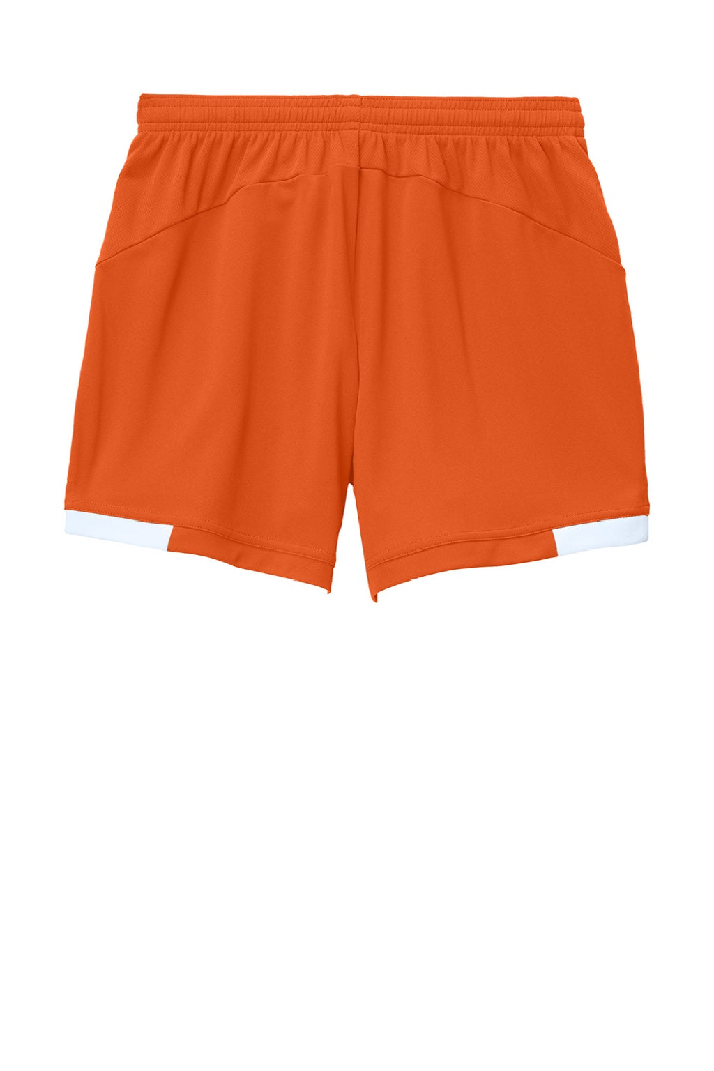 Sport-Tek LST442 Womens Club Moisture Wicking Shorts Deep Orange/White Flat Back